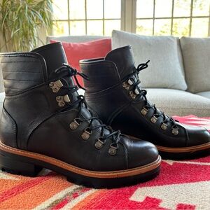 Women's Black Leather Marc Fisher Boots
